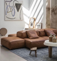 Bespoke Vegan Leather Open Modular Sectional by Arcon