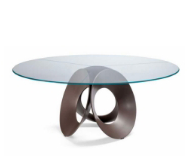 Bespoke Silver Supported Glass Round Table by Arcon