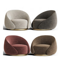 Bespoke Upholstered Barrel Lounge Chair in Custom Colors by Arcon